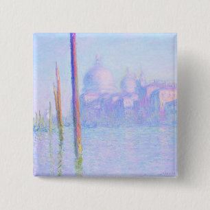 Badge Carré 5 Cm Grand Canal à Venise (par Claude Monet)