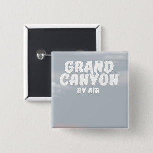 Badge Carré 5 Cm Grand Canyon By Air affiche de voyage vintage.