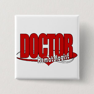 Badge Carré 5 Cm GRAND DOCTEUR ROUGE hématologue de LOGO
