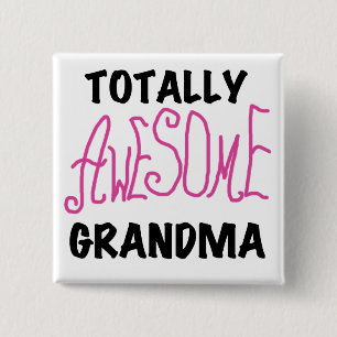 Badge Carré 5 Cm Grand-maman totalement impressionnante - T-shirts