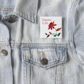 Badge Carré 5 Cm Grand-mère de la Rose rouge (En situation)