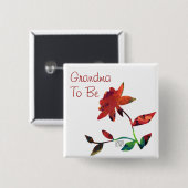 Badge Carré 5 Cm Grand-mère de la Rose rouge (Devant & derrière)