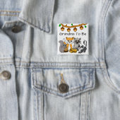 Badge Carré 5 Cm Grand-mère pour être forêt Baby shower animal (En situation)