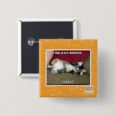 Badge Carré 5 Cm Grand monstre I effrayant (Devant & derrière)