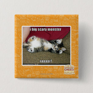 Badge Carré 5 Cm Grand monstre I effrayant