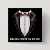 Badge Carré 5 Cm Grand-Père Du Bouton Groom Tuxedo (Devant)