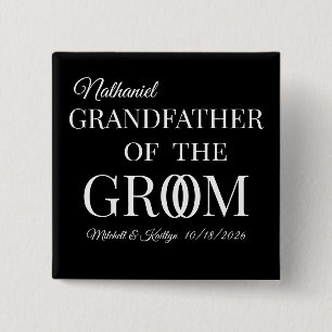 Badge Carré 5 Cm Grand-père du Mariage Groom