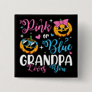 Badge Carré 5 Cm Grand-Père Rose Ou Bleu Vous Aime Citrouille Bébé