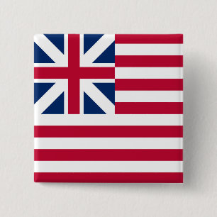Badge Carré 5 Cm Grand Union, 1er drapeau des États-Unis des coloni