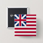Badge Carré 5 Cm Grand Union, 1ère États-Unis Drapeau des colonies (Devant & derrière)