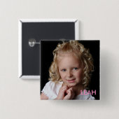 Badge Carré 5 Cm Grande Leah, LEAH (Devant & derrière)