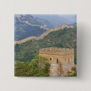 Badge Carré 5 Cm Grande Muraille de Chine à Jinshanling, Chine.2