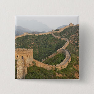 Badge Carré 5 Cm Grande Muraille de Chine à Jinshanling, Chine, Asi