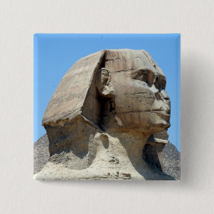 Badge Carré 5 Cm grande tête de sphinx