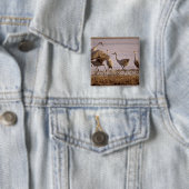 Badge Carré 5 Cm Granes de Sandhill Grus canadensis) Platte (En situation)