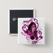 Badge Carré 5 Cm Graphique 1 de saphir d'étoile (Devant & derrière)