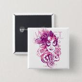 Badge Carré 5 Cm Graphique 3 de saphir d'étoile (Devant & derrière)