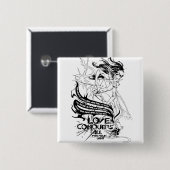 Badge Carré 5 Cm Graphique 5 de saphir d'étoile (Devant & derrière)