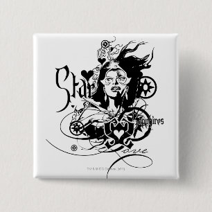 Badge Carré 5 Cm Graphique 7 de saphir d'étoile