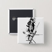 Badge Carré 5 Cm Graphique 9 de saphir d'étoile (Devant & derrière)