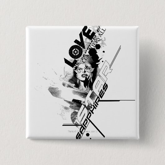 Badge Carré 5 Cm Graphique 9 de saphir d'étoile (Devant)