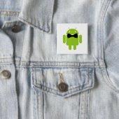 Badge Carré 5 Cm Graphique androïde formel d'icône de robot (En situation)
