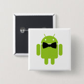 Badge Carré 5 Cm Graphique androïde formel d'icône de robot (Devant & derrière)