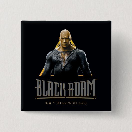 Badge Carré 5 Cm Graphique Caractère et nom Adam noir (Devant)