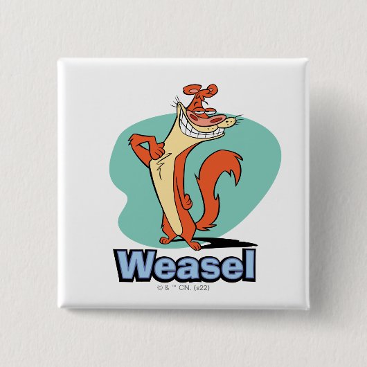 Badge Carré 5 Cm Graphique de caractères de fidélité de Weasel (Devant)