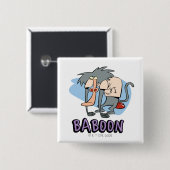 Badge Carré 5 Cm Graphique de caractères I.R. Baboon (Devant & derrière)