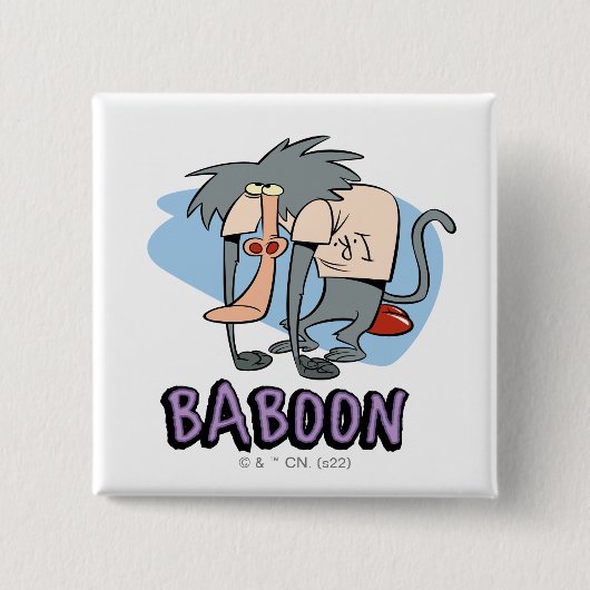 Badge Carré 5 Cm Graphique de caractères I.R. Baboon (Devant)