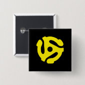 Badge Carré 5 Cm Graphique d'espaceur Jaune 45 (Devant & derrière)