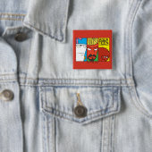 Badge Carré 5 Cm Graphique du panneau de caractères de la force de  (En situation)