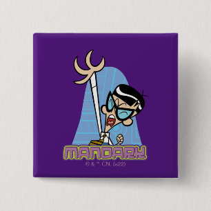 Badge Carré 5 Cm Graphique Nom de caractère Mandark