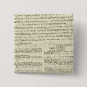 Badge Carré 5 Cm Graphique physique de l'océan Atlantique