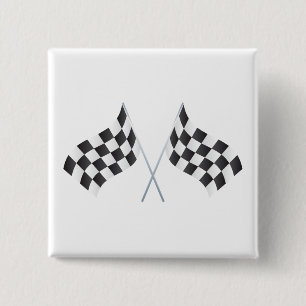 Badge Carré 5 Cm graphisme de drapeaux à damier de course