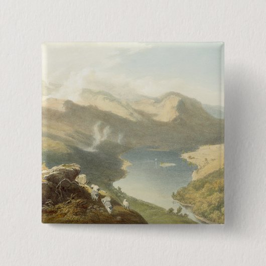 Badge Carré 5 Cm Grasmere de Langdale est tombé, 'du LAK anglais (Devant)