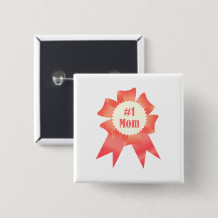 Badge Carré 5 Cm Gratitude Numéro Une maman lauréat du prix ruban