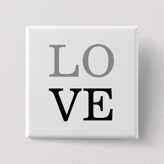 Badge Carré 5 Cm Gray Black Script Love Wedding  (Devant)