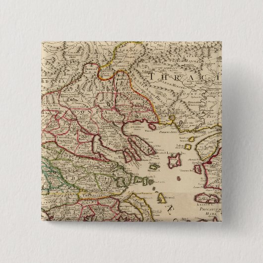 Badge Carré 5 Cm Grèce et Macédoine (Devant)