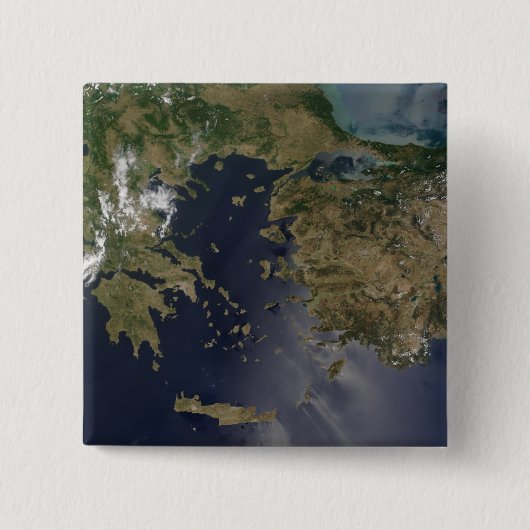 Badge Carré 5 Cm Grèce et Turquie (Devant)