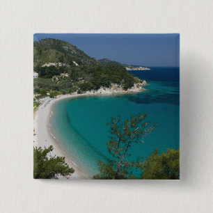 Badge Carré 5 Cm GRÈCE, îles de la mer Égée nord-orientale, SAMOS, 