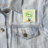 Badge Carré 5 Cm GreenLight, ThinkGreen ! (En situation)