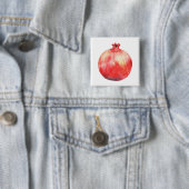 Badge Carré 5 Cm Grenade à l'aquarelle (En situation)