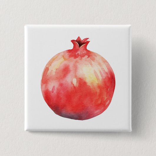 Badge Carré 5 Cm Grenade à l'aquarelle (Devant)