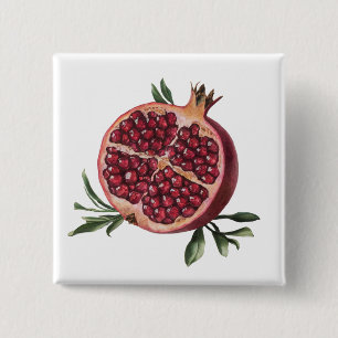 Badge Carré 5 Cm Grenade aquarelle tendance moderne 