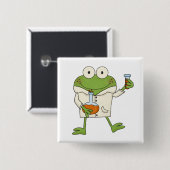 Badge Carré 5 Cm Grenouille de laboratoire (Devant & derrière)