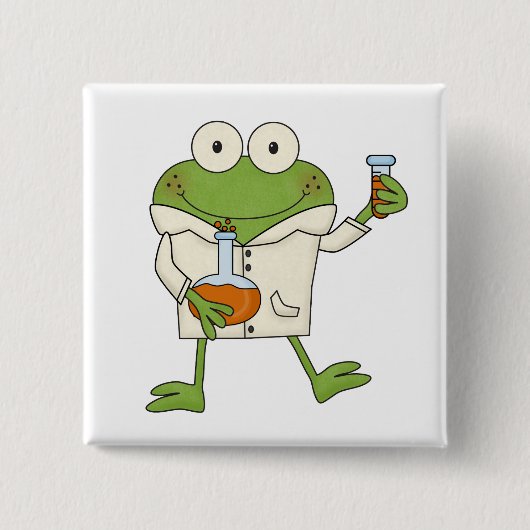 Badge Carré 5 Cm Grenouille de laboratoire (Devant)
