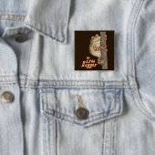 Badge Carré 5 Cm Grenouille des arbres (En situation)