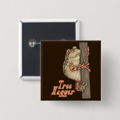 Badge Carré 5 Cm Grenouille des arbres (Devant & derrière)